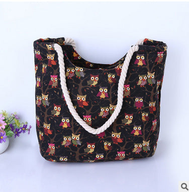 Beach bag with owl pattern LoungeYard — product view 6