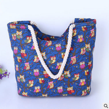 Shopping bag with stylish owl pattern LoungeYard — product view 6