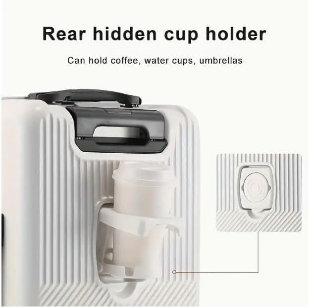 LoungeYard | Hard Shell Cabin Luggage with Cup Holder, USB Port & TSA Lock — product view 2