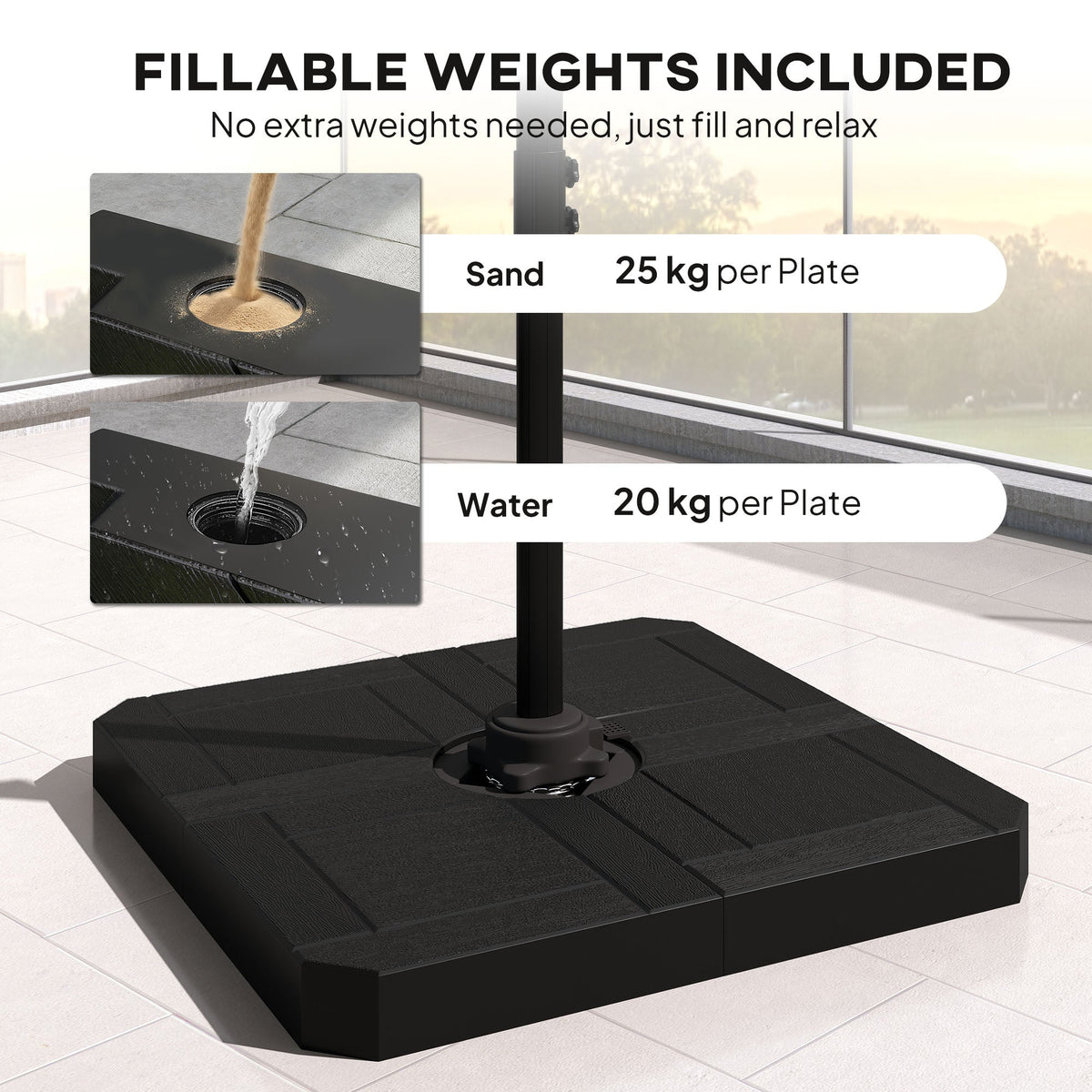 8' x 8' Cantilever Patio Umbrella with Base Weights, Dark Grey — product view 6