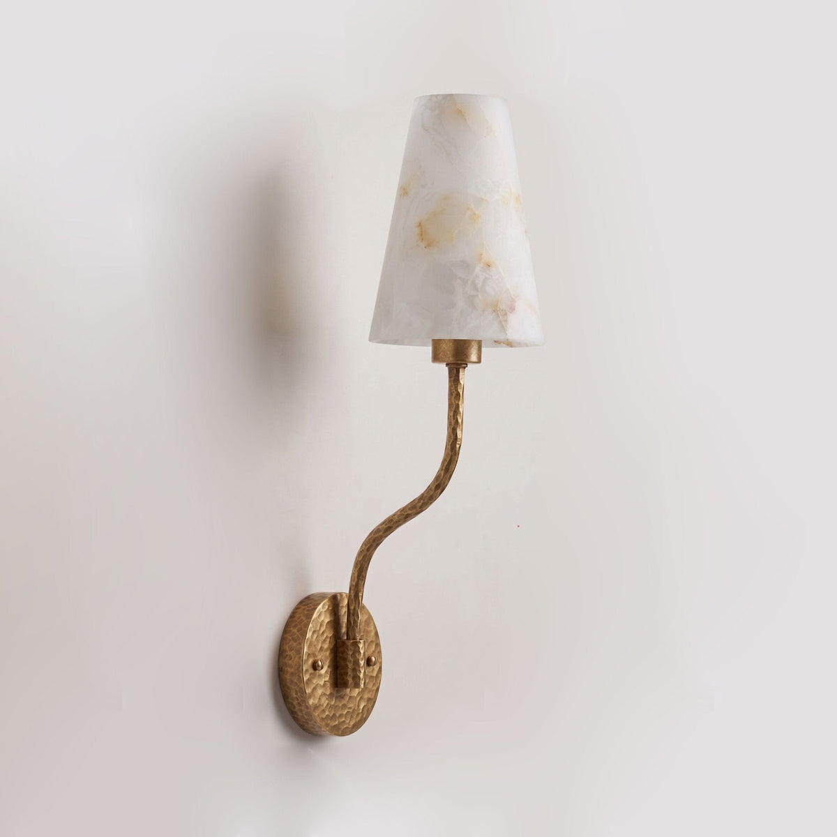 Corwin Hammered Brass Cone Sconce — product view 5