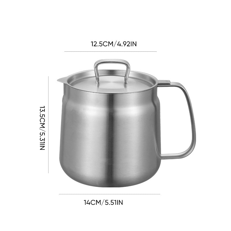2-in-1 Stainless Steel Multifunctional Oil Strainer Pot | LoungeYard — product view 4