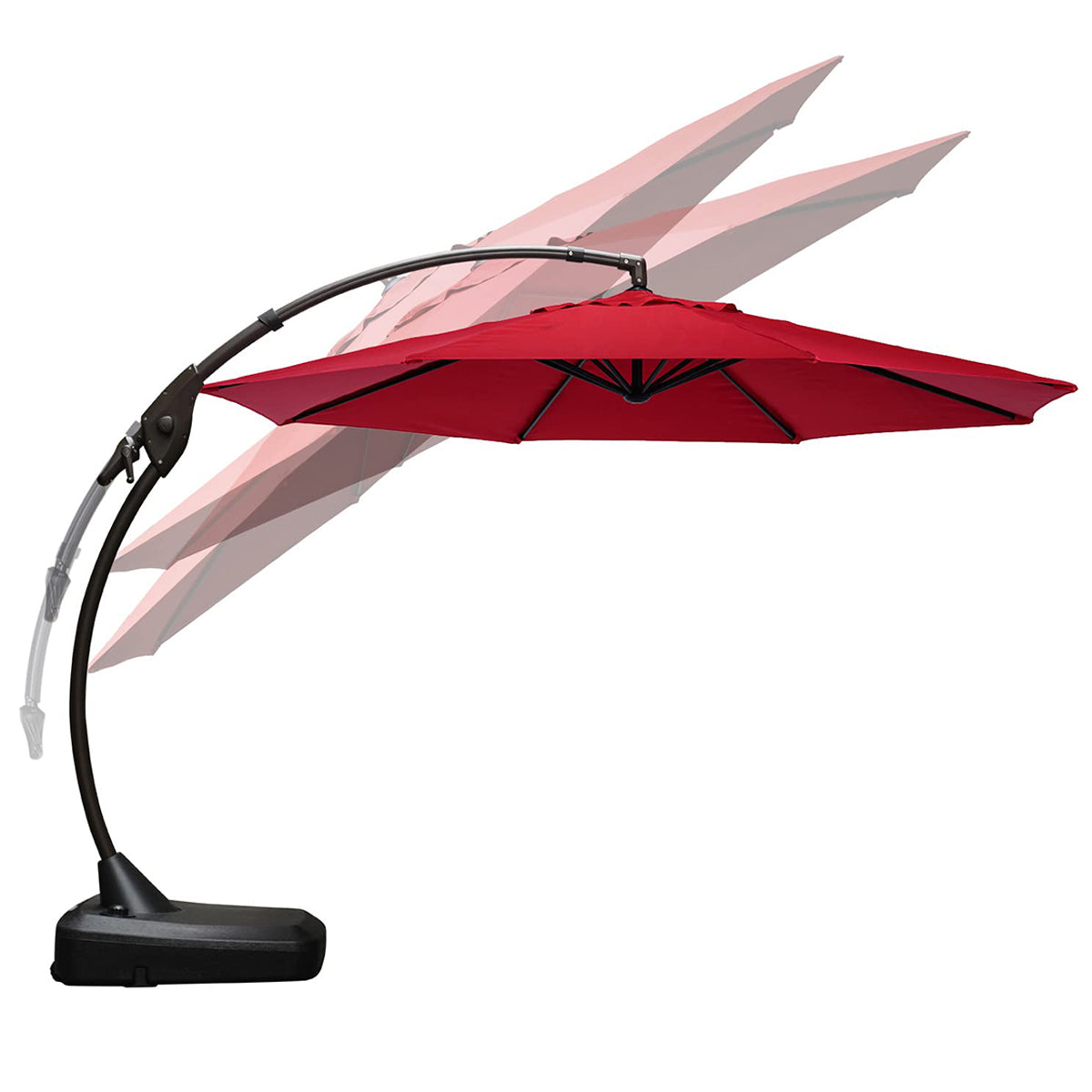 LOUNGE YARD 11 FT 12 FT Cantilever Patio Umbrella with Base, Round Large Offset Umbrellas for Garden Deck Pool — product view 5