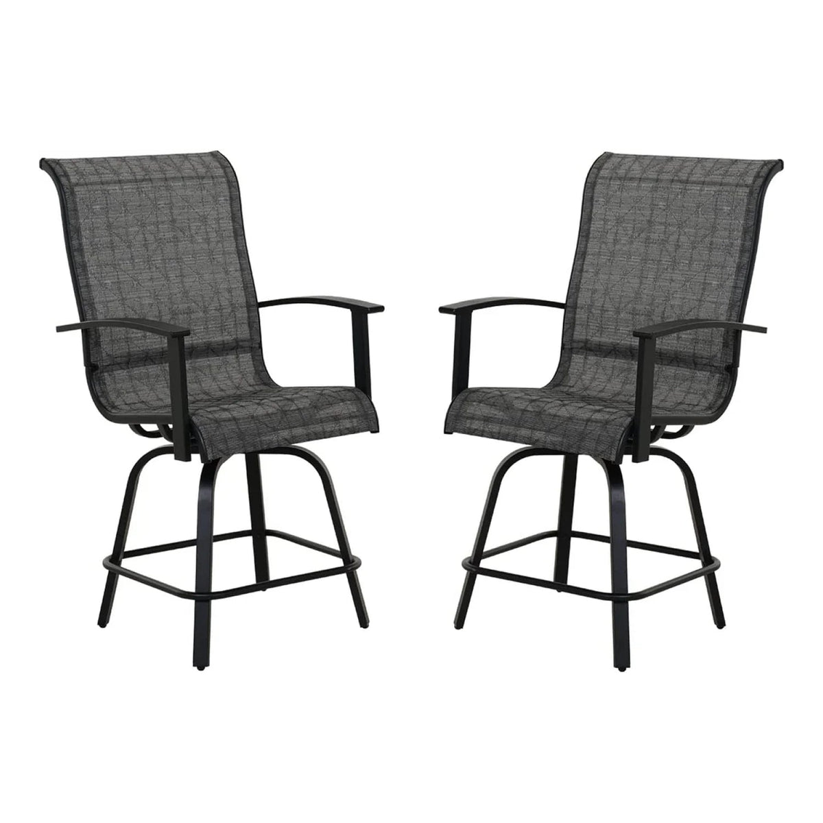 LOUNGE YARD 2 PCS High Foot Swivel Stool Bar Set with Rotation Function — product view 1