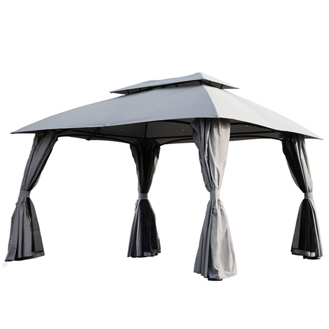 LOUNGE YARD 10x13 FT backyard gazebo Double Soft Top Canopy with Curtains and Netting for Patio — product view 2