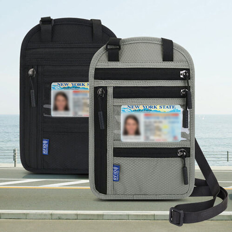 LoungeYard | Travel Neck Pouch Neck Wallet with RFID Blocking Passport Holder — product view 4
