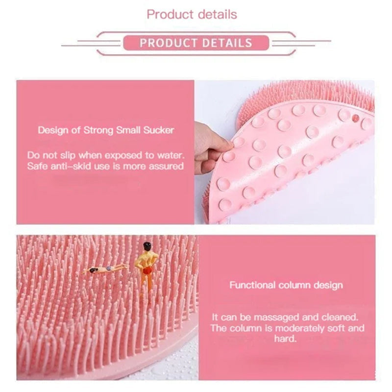 Shower Foot & Back Scrubber, Anti-Skid Bathroom Silicone Massage Pad | LoungeYard — product view 4