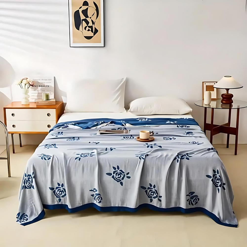 LoungeYard | Bamboo Fiber Rose Cooling Blanket — product view 3
