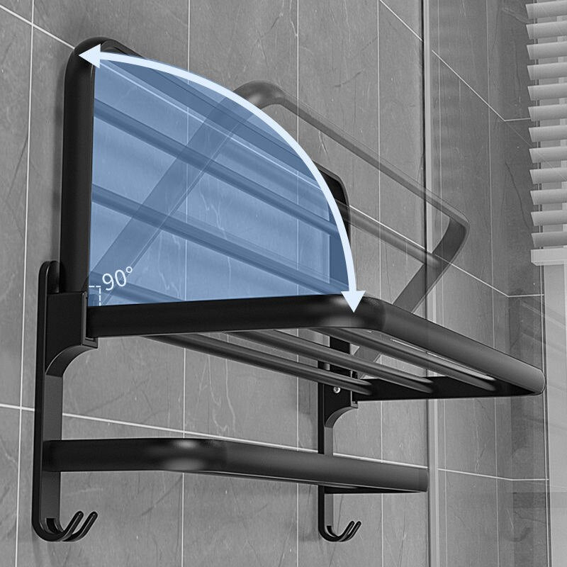 LoungeYard | Easy Organizer Bathroom Aluminum Foldable Towel Rack — product view 4