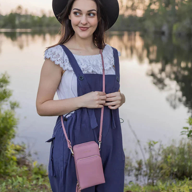 LoungeYard | Leather Crossbody Phone Bag | Over-the-Shoulder Phone Bag — product view 4