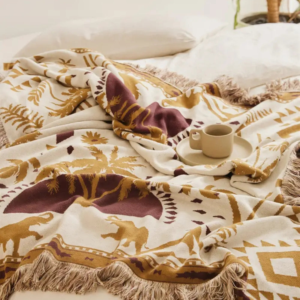 LoungeYard | Azura Boho Geometric Knit Blanket — product view 6