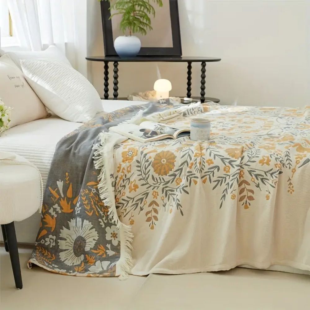LoungeYard | Versailles-Inspired Reversible Floral Blanket — product view 3