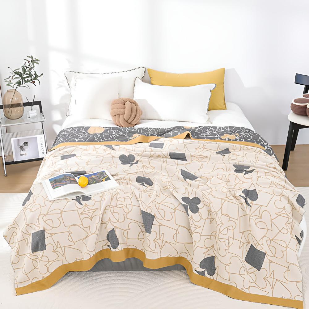 LoungeYard | Poker Patterns Cotton Blanket — product view 1
