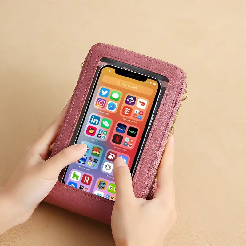 LoungeYard | Leather Crossbody Phone Bag | Over-the-Shoulder Phone Bag — product view 5