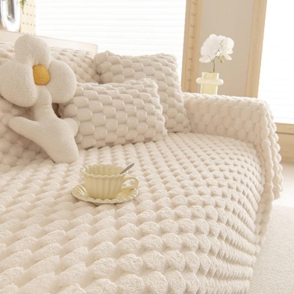 LoungeYard | Tufted Rabbit Faux Sofa Cover — product view 3