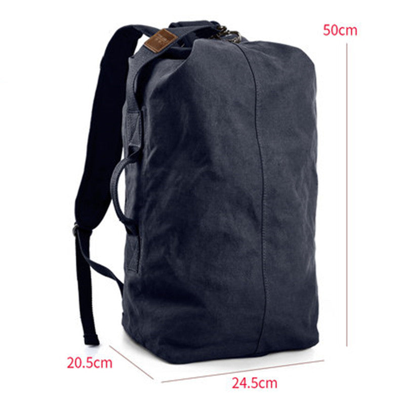 LoungeYard | Large Capacity Canvas Backpack, with Sturdy Material, Multiple Interior Pockets and Multi-purpose Utility, for Outdoor & Travel, Men and Women — product view 2