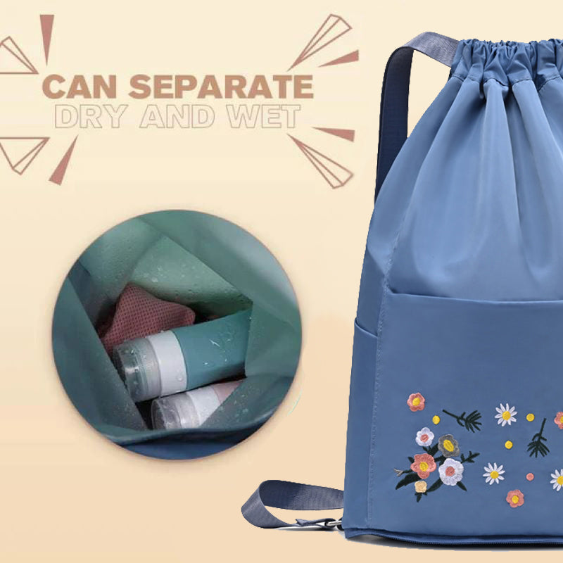 LoungeYard | Simple embroidered drawstring yoga bag — product view 4