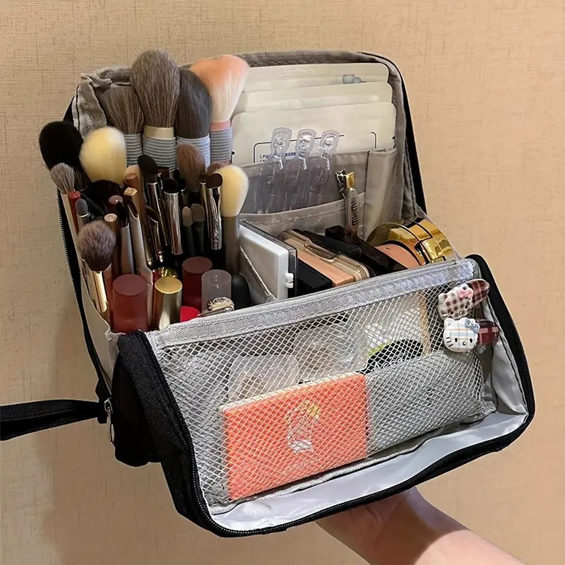 LoungeYard | Makeup Organizer Bag | Travel Cosmetic Case with Compartments | Waterproof & Structured Design — product view 2
