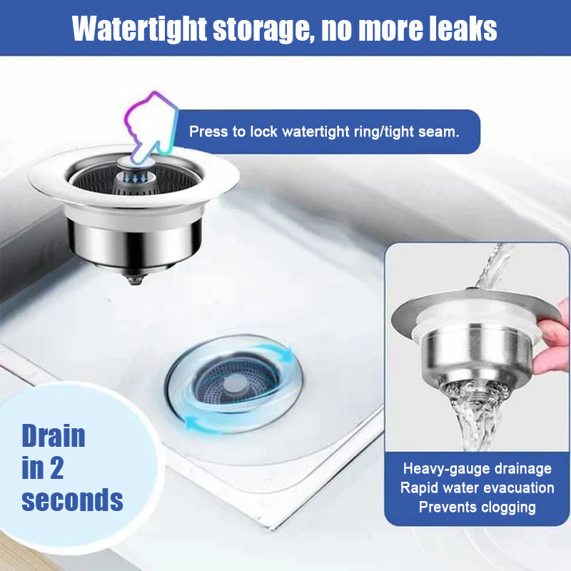 3-in-1 Sink Drain Strainer with Anti-Clogging and Odor Control — product view 4
