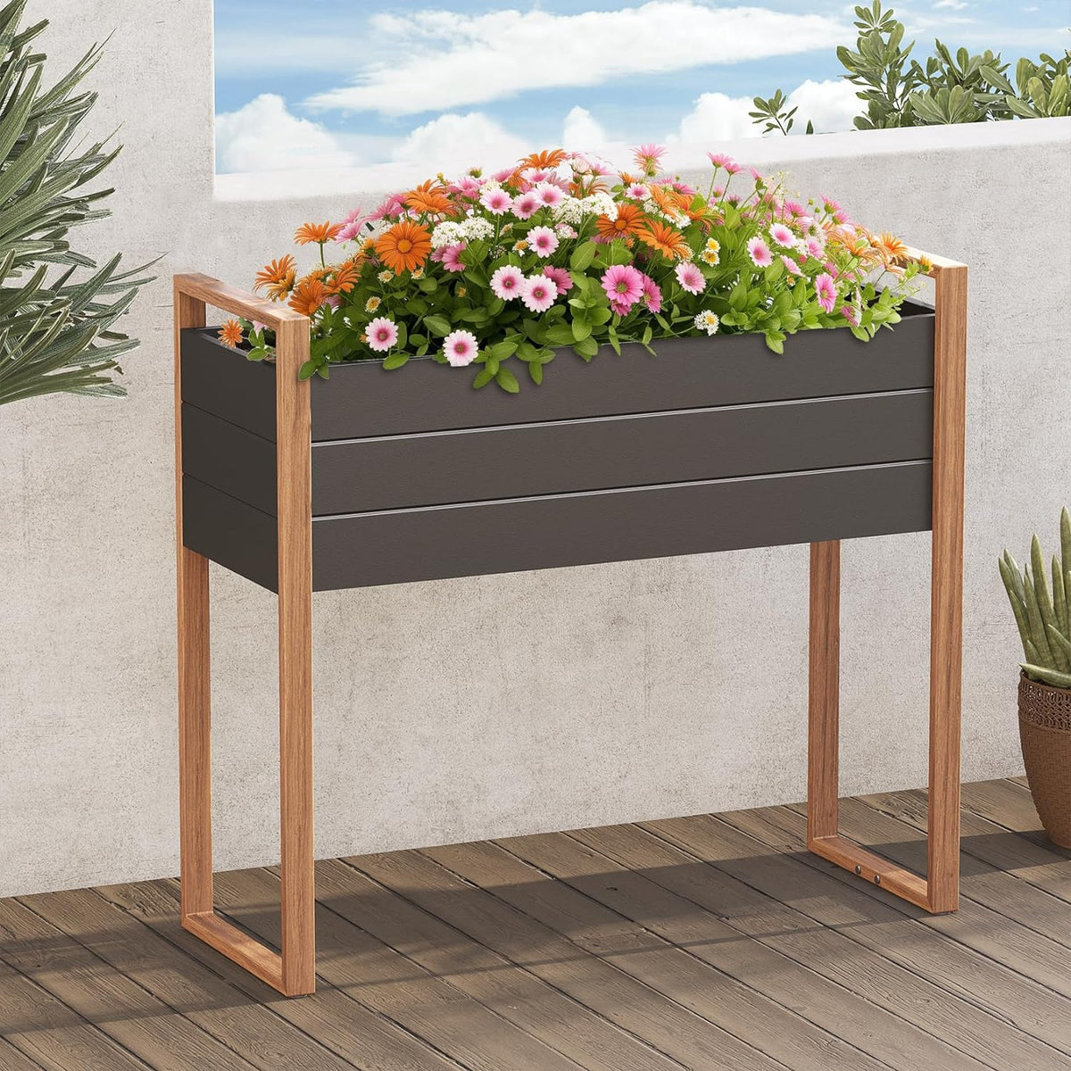LOUNGE YARD Duisburg Raised Garden Bed with Legs, Weather-Resistant Elevated Planter Box with Drainage Holes — product view 1
