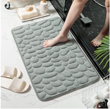 LoungeYard | Cobblestone Embossed Bathroom Bath Mat — product view 7