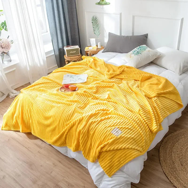 LoungeYard | Cozy Coral Fleece Patterned Blanket for Sofas and Beds — product view 3