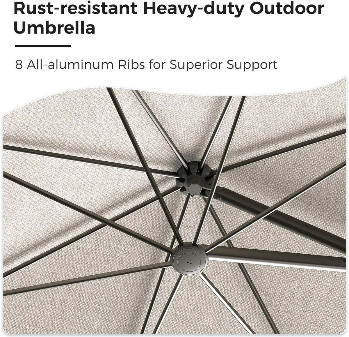 LOUNGE YARD 10x10 FT Large Double-Sided Patio Umbrella with Base, with Umbrella Cover — product view 7