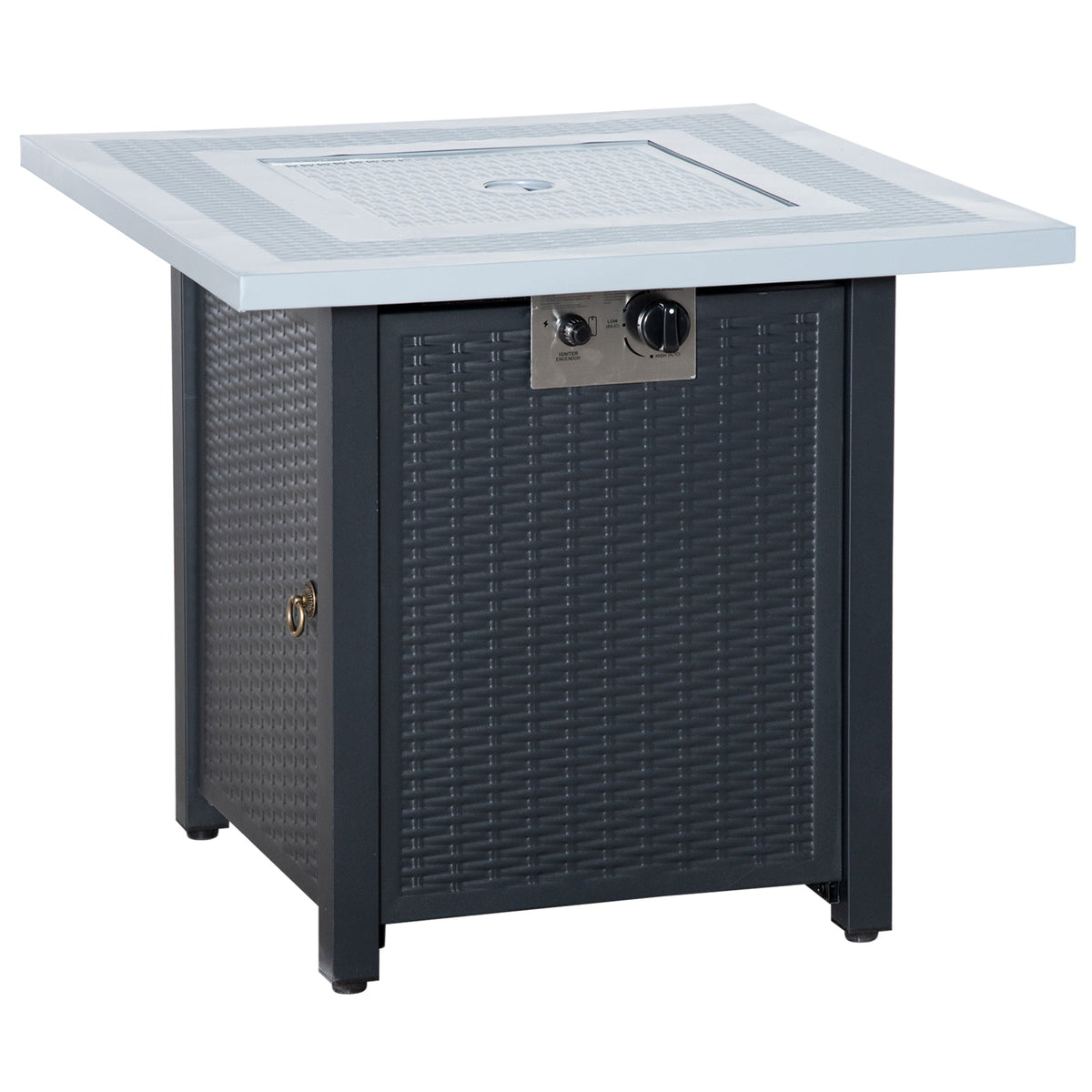 71 x 71 x 62 cm Gas Fire Pit Table, 40000 BTU, Black — product view 2