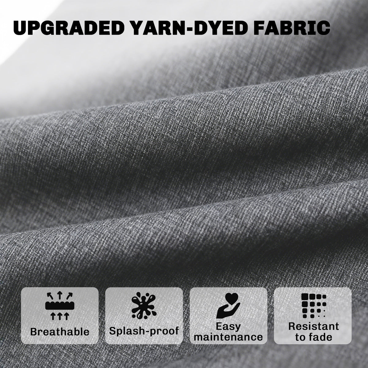 Set of 4 Outdoor Chair Cushions, 24" x 24", Grey — product view 6