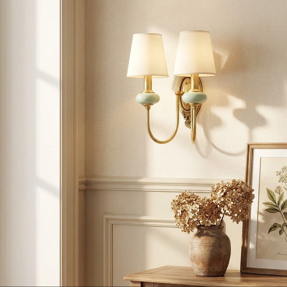 Rowan Ceramic Fabric Wall Sconce, 1 or 2 Head — product view 7
