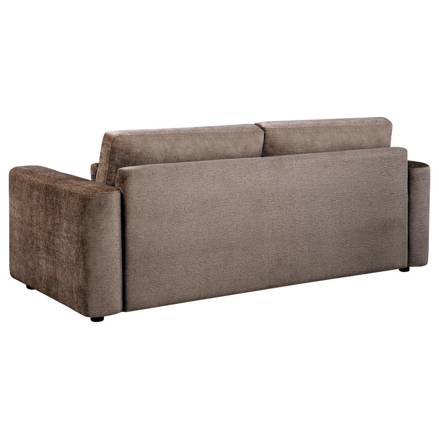 Coaster Amador 2-Pc Chocolate Chenille Fabric Sofa and Love Seat Set with Track Arms – 511234-S2 — product view 3