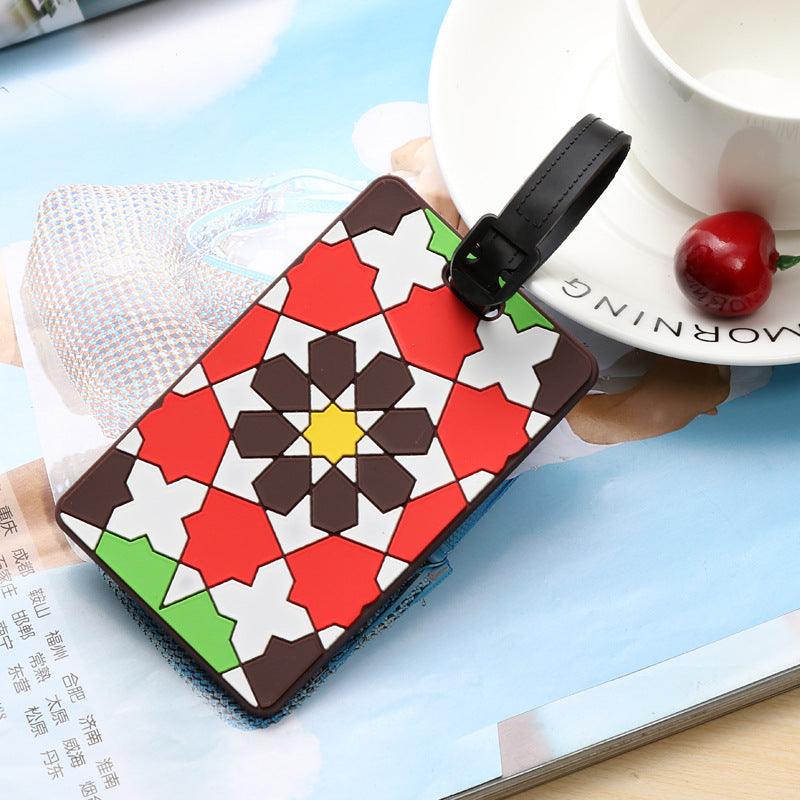 Unisex Vibrantly Patterned Travel Luggage Tag LoungeYard — product view 2