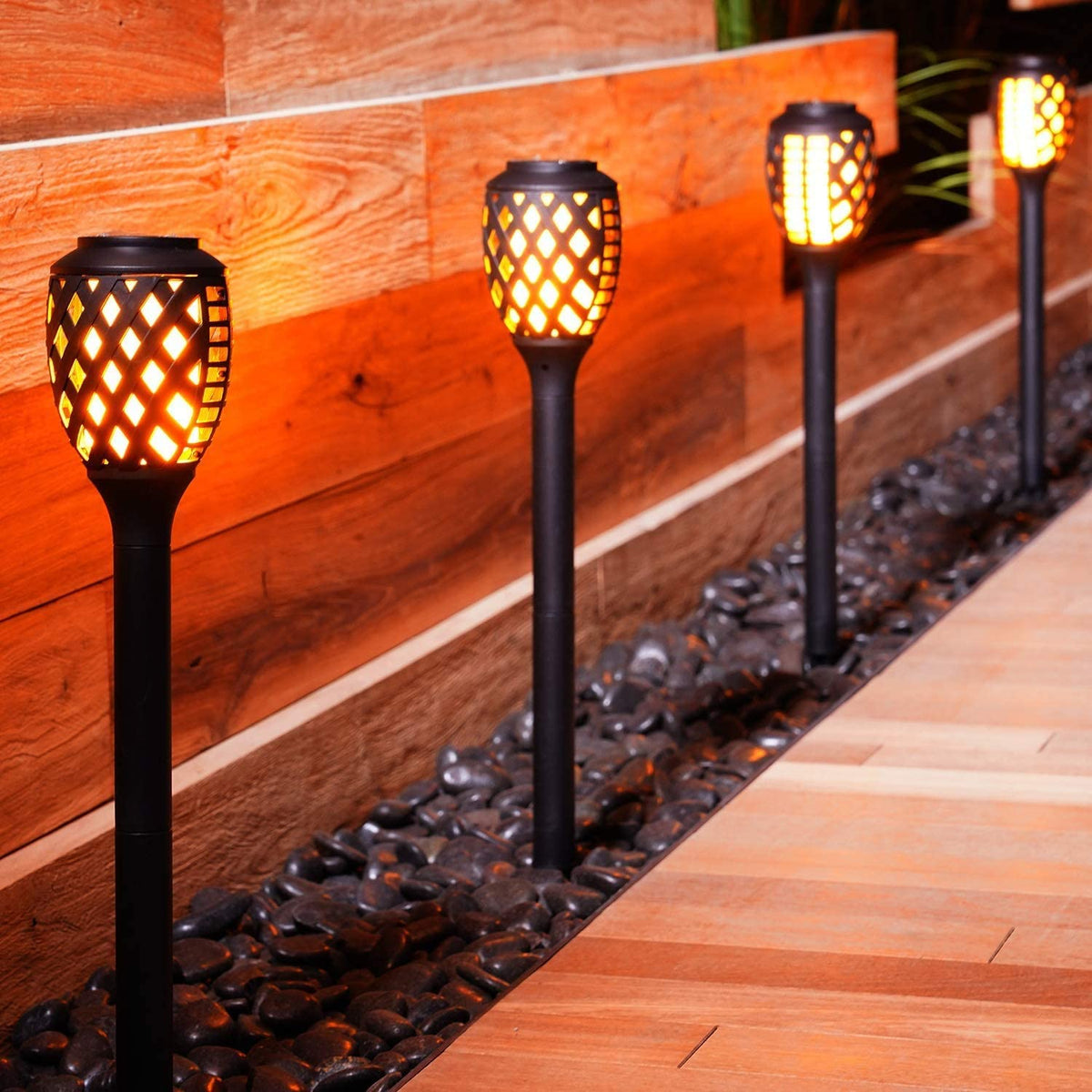 Outdoor Solar Torch Light with Water-Resistant Flickering Flames — product view 5