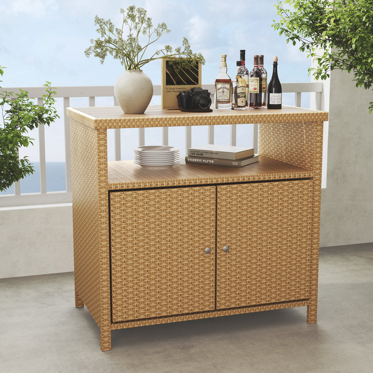 LOUNGE YARD 2-Door Steel Buffet Storage Cabinet — product view 2