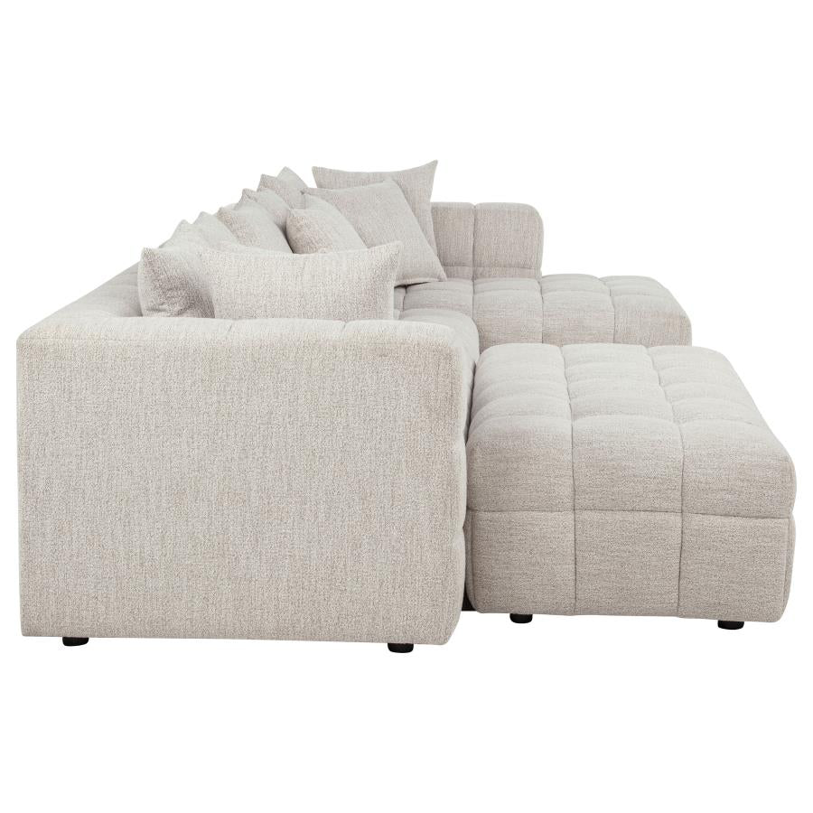Amara Ivory Textured 4-Piece Sectional Sofa with Chaise and Ottoman – 551911-SET — product view 3