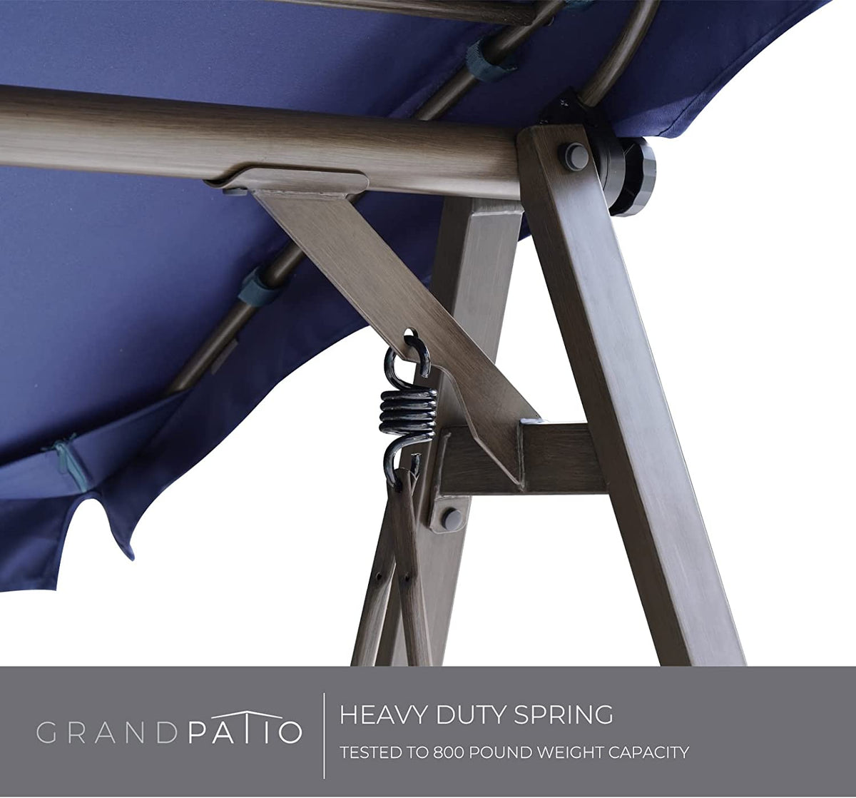 LOUNGE YARD Outdoor 2-Seat Patio Swing Chair, Adjustable Tilt Canopy, with Removable Cushion for Garden, Backyard, Poolside — product view 7