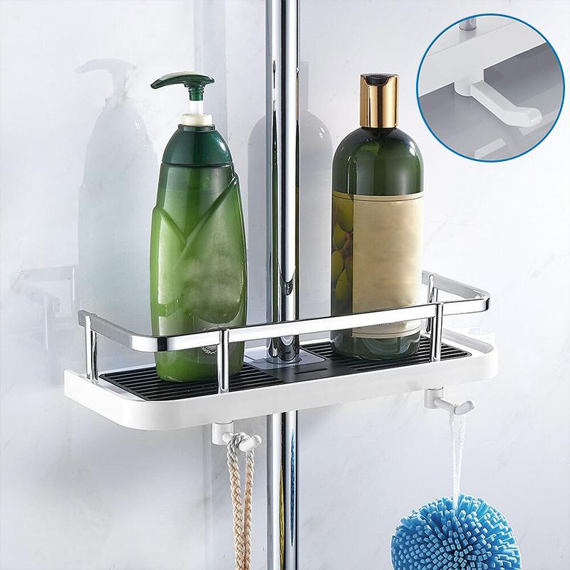 LoungeYard | Bathroom Rod Shower Shelf Holder — product view 2