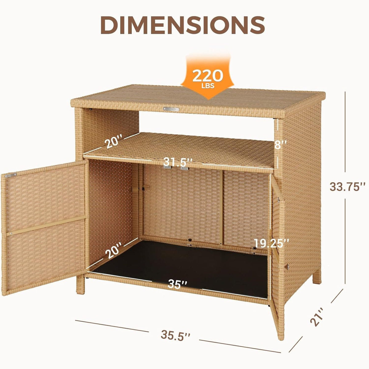 LOUNGE YARD 2-Door Steel Buffet Storage Cabinet — product view 6