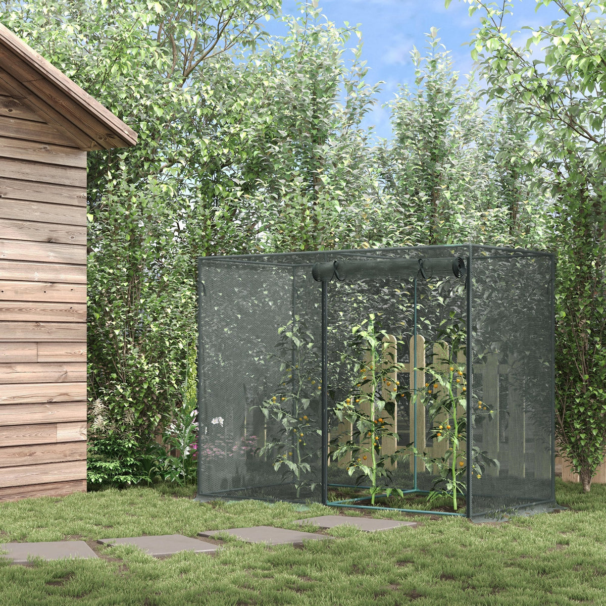 6' x 3' x 5' Crop Cage with Zippered Doors, Black — product view 4