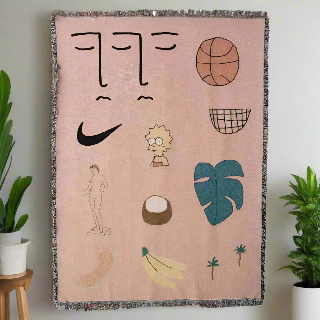 LoungeYard | Pink Muse Woven Blanket — product view 1