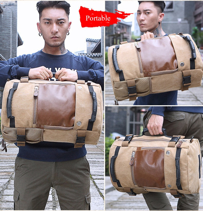 LoungeYard | Men Canvas Multifunctional Travel Backpack — product view 3