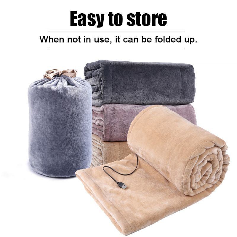 LoungeYard | Electrically heated flannel blanket with USB charging — product view 5