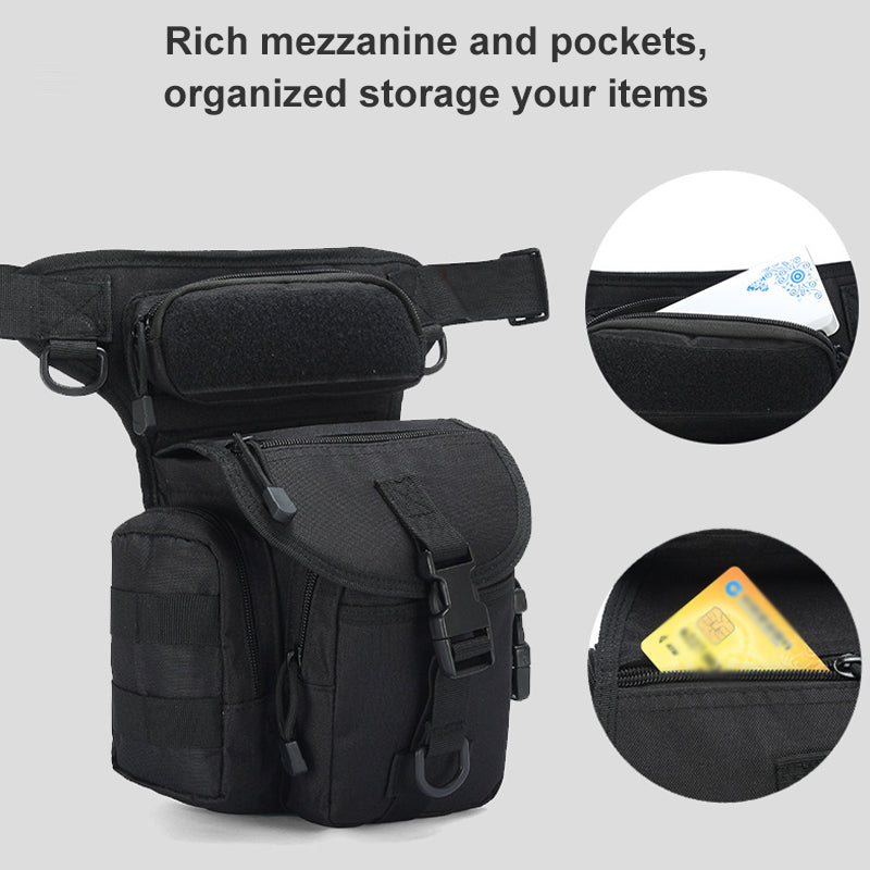 LoungeYard | Nylon Waterproof Men Tactical Waist Pack Leg Travel Belt Bag — product view 4