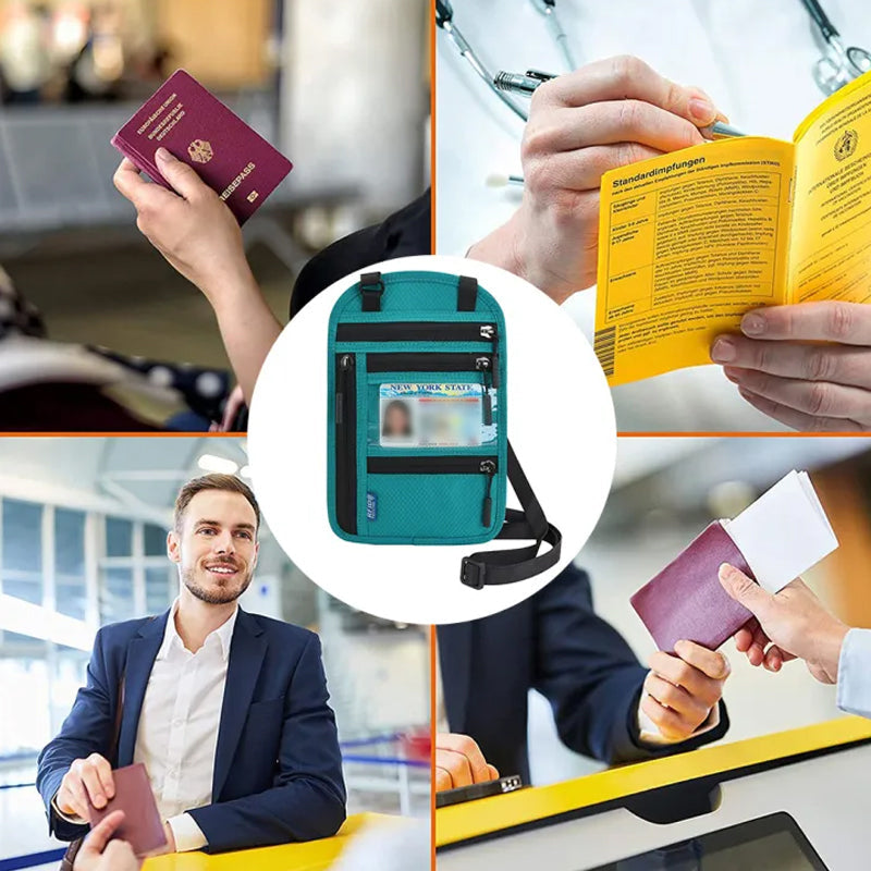 LoungeYard | Travel Neck Pouch Neck Wallet with RFID Blocking Passport Holder — product view 5