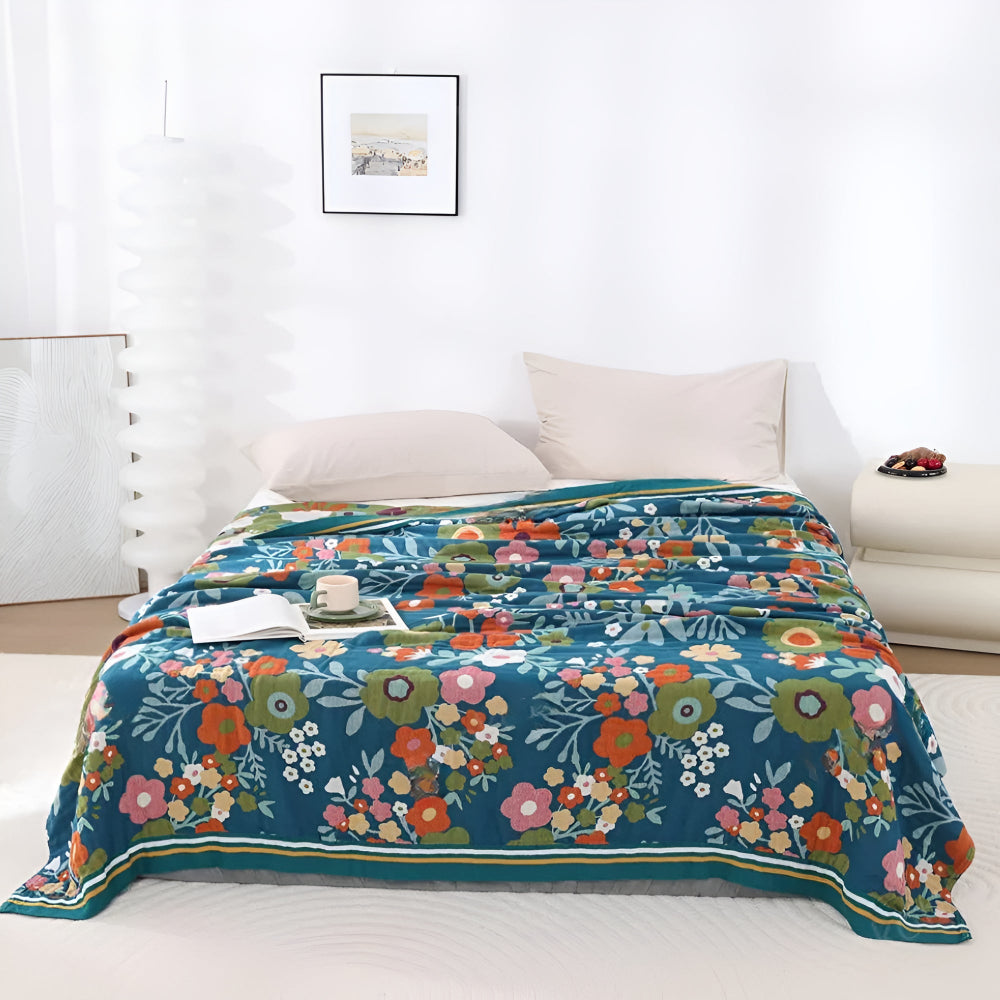 LoungeYard | Wildflower Botanical Bliss Cotton Blanket — product view 4