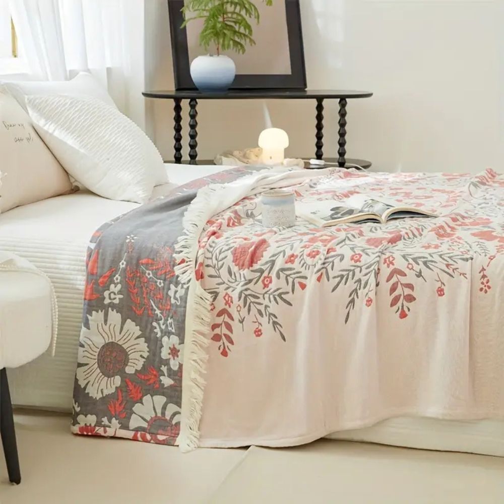 LoungeYard | Versailles-Inspired Reversible Floral Blanket — product view 5