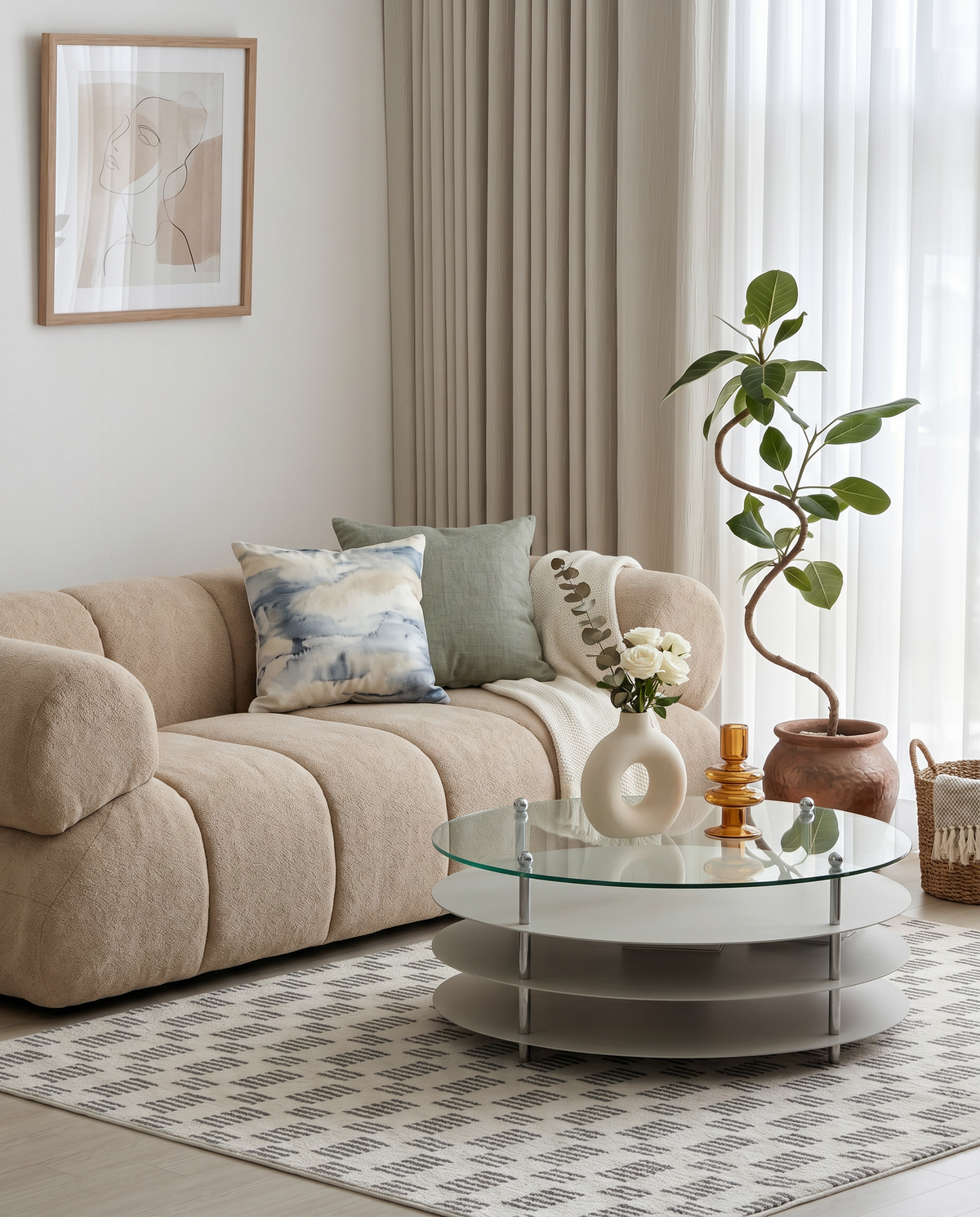 Aven Sculptural Offset Sofa — product view 2