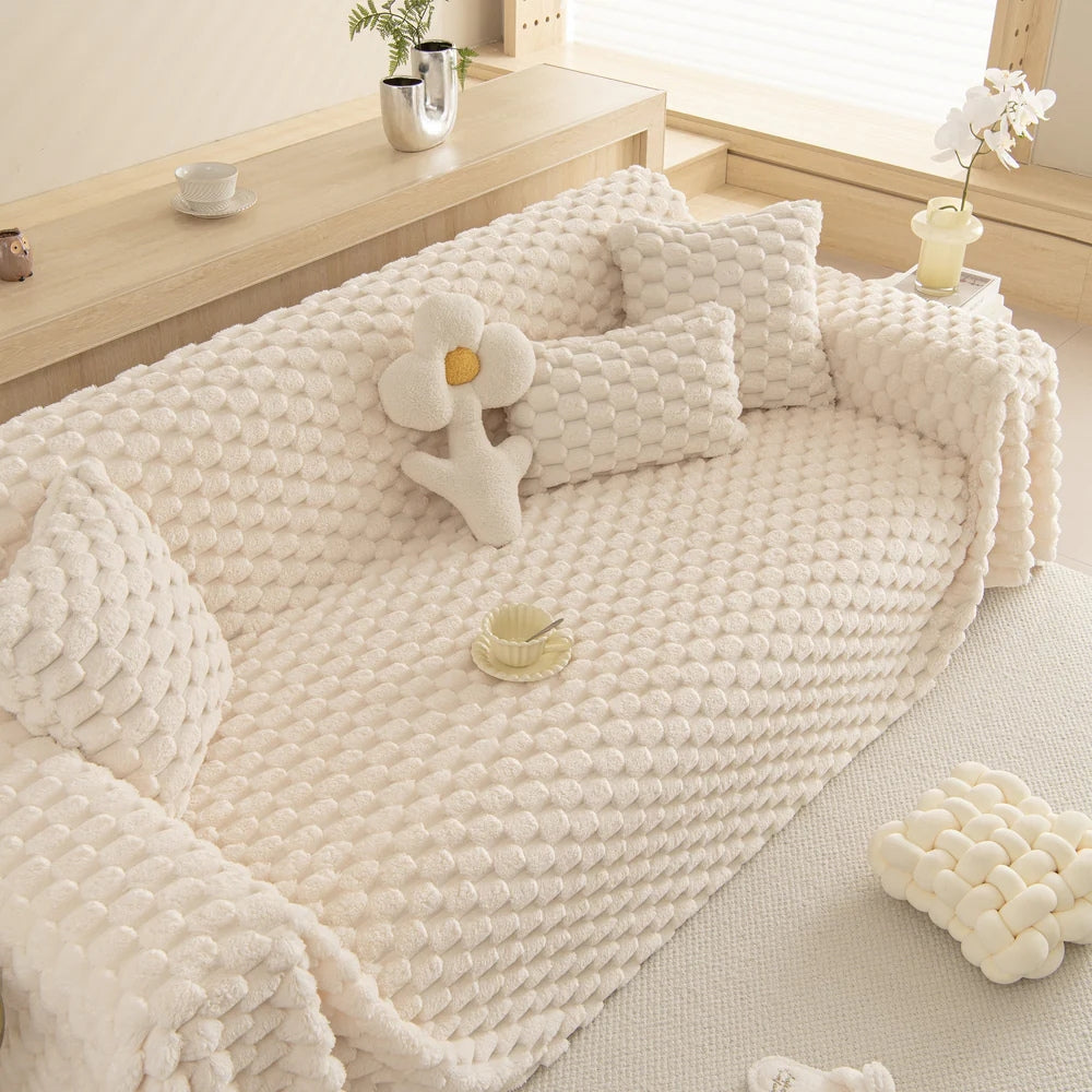 LoungeYard | Tufted Rabbit Faux Sofa Cover — product view 4