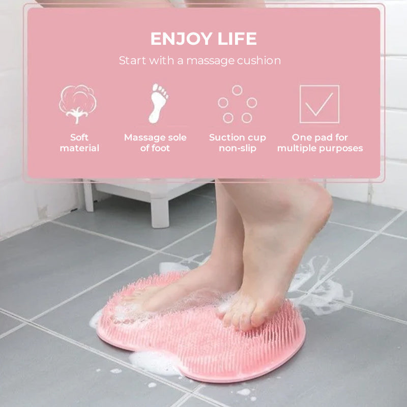 Shower Foot & Back Scrubber, Anti-Skid Bathroom Silicone Massage Pad | LoungeYard — product view 5