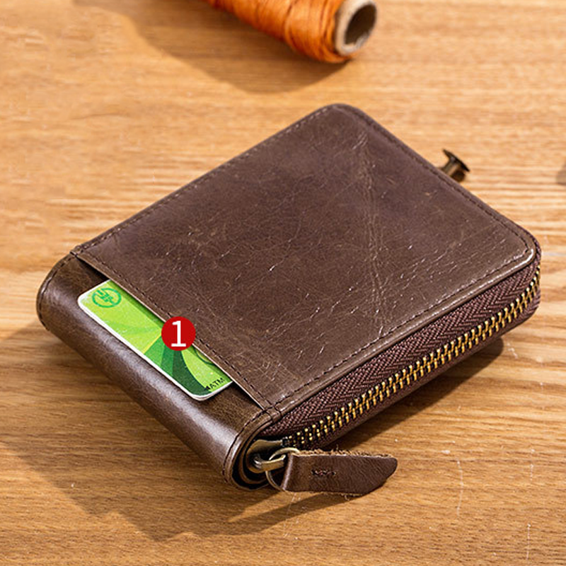 Multifunctional Anti-RFID Leather Wallet | LoungeYard — product view 2